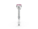 White gold Fancy Pink Radiant  Brilliant Cut Diamond Engagement Ring with Pavé Band and Four-Prong Setting_51