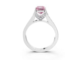 White gold Fancy Pink Radiant  Brilliant Cut Diamond Engagement Ring with Pavé Band and Four-Prong Setting_52