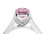 White gold Fancy Pink Radiant  Brilliant Cut Diamond Engagement Ring with Pavé Band and Four-Prong Setting_54