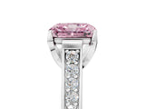 White gold Fancy Pink Radiant  Brilliant Cut Diamond Engagement Ring with Pavé Band and Four-Prong Setting_54