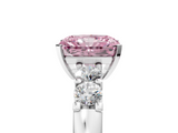 White gold Fancy Pink Radiant  Brilliant Cut Diamond Five-Stone Prong Set Engagement Ring with Channel Band_8