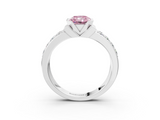 White gold Fancy Pink Radiant  Brilliant Diamond Channel Set Wide Band Ring with Bezel Setting_22