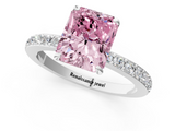 White gold Fancy Pink Radiant  Brilliant Pavé Band Solitaire with Four-Prong Setting_59