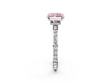 White gold Fancy Pink Radiant  Brilliant Pavé Band Solitaire with Four-Prong Setting_60