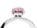 White gold Fancy Pink Radiant  Brilliant Pavé Band Solitaire with Four-Prong Setting_62