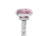 White gold Fancy Pink Radiant  Brilliant Pavé Band Solitaire with Four-Prong Setting_63