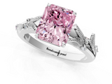White gold Fancy Pink Radiant  Brilliant Solitaire with Leaf Motif Band and Four-Prong Setting_63