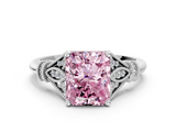 White gold Fancy Pink Radiant  Brilliant Solitaire with Pave Band and Four-Prong Setting_20