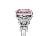 White gold Fancy Pink Radiant  Brilliant Solitaire with Pave Band and Four-Prong Setting_25