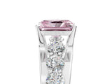 White gold Fancy Pink Radiant  Brilliant Solitaire with Side Stones on a Pave Band and Four-Prong Setting_35