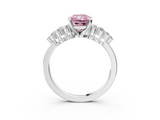 White gold Fancy Pink Radiant  Cluster Diamond Engagement Ring with Pavé Band and Four-Prong Setting_60