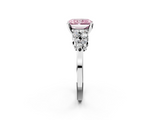 White gold Fancy Pink Radiant  Cluster Diamond Engagement Ring with Pavé Band and Four-Prong Setting_75