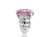 White gold Fancy Pink Radiant  Cluster Diamond Engagement Ring with Pavé Band and Four-Prong Setting_78