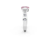 White gold Fancy Pink Radiant Cut Brilliant Channel-Set Diamond Ring with Bezel Prong Setting_2