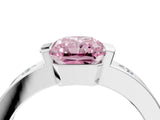 White gold Fancy Pink Radiant Cut Brilliant Channel-Set Diamond Ring with Bezel Prong Setting_4