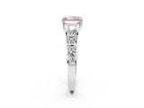 White gold Fancy Pink Radiant Cut Brilliant Diamond Pavé Band with Six-Prong Setting_14