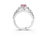 White gold Fancy Pink Radiant Cut Brilliant Diamond Pavé Band with Six-Prong Setting_15