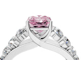 White gold Fancy Pink Radiant Cut Brilliant Diamond Pavé Band with Six-Prong Setting_16
