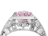 White gold Fancy Pink Radiant Cut Brilliant Milgrain Filigree Diamond Ring with Square Prong Setting_4