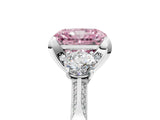 White gold Fancy Pink Radiant Cut Brilliant Three-Stone Diamond Ring with Pavé Band and Four-Prong Setting_20