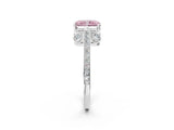 White gold Fancy Pink Radiant  Cut Cathedral Pave Diamond Engagement Ring with Six-Prong Setting_34