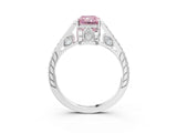 White gold Fancy Pink Radiant  Cut Cathedral Pave Diamond Engagement Ring with Six-Prong Setting_35