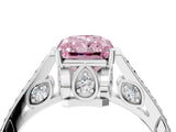 White gold Fancy Pink Radiant  Cut Cathedral Pave Diamond Engagement Ring with Six-Prong Setting_36