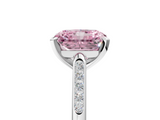 White gold Fancy Pink Radiant  Cut Channel Set Solitaire Engagement Ring with Four-Prong Setting_210