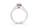 White gold Fancy Pink Radiant  Cut Channel Set Solitaire Engagement Ring with Four-Prong Setting_212
