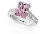 White gold Fancy Pink Radiant  Cut Channel Set Solitaire Engagement Ring with Prong Setting_21