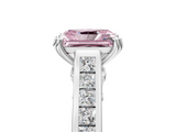 White gold Fancy Pink Radiant  Cut Channel Set Solitaire Engagement Ring with Prong Setting_25