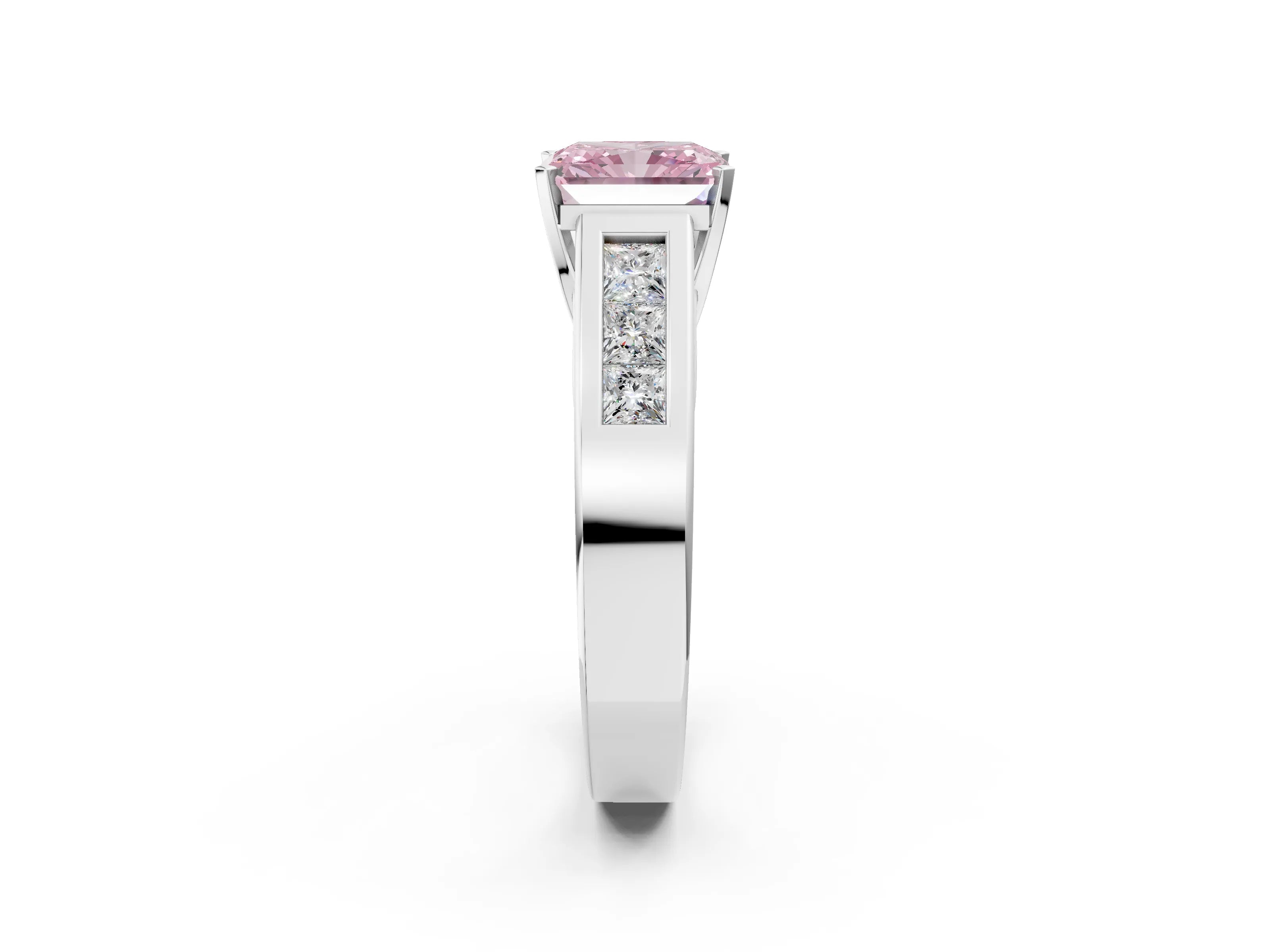 White gold Fancy Pink Radiant Cut Cut Channel Set Solitaire Ring with Four-Prong Setting_14
