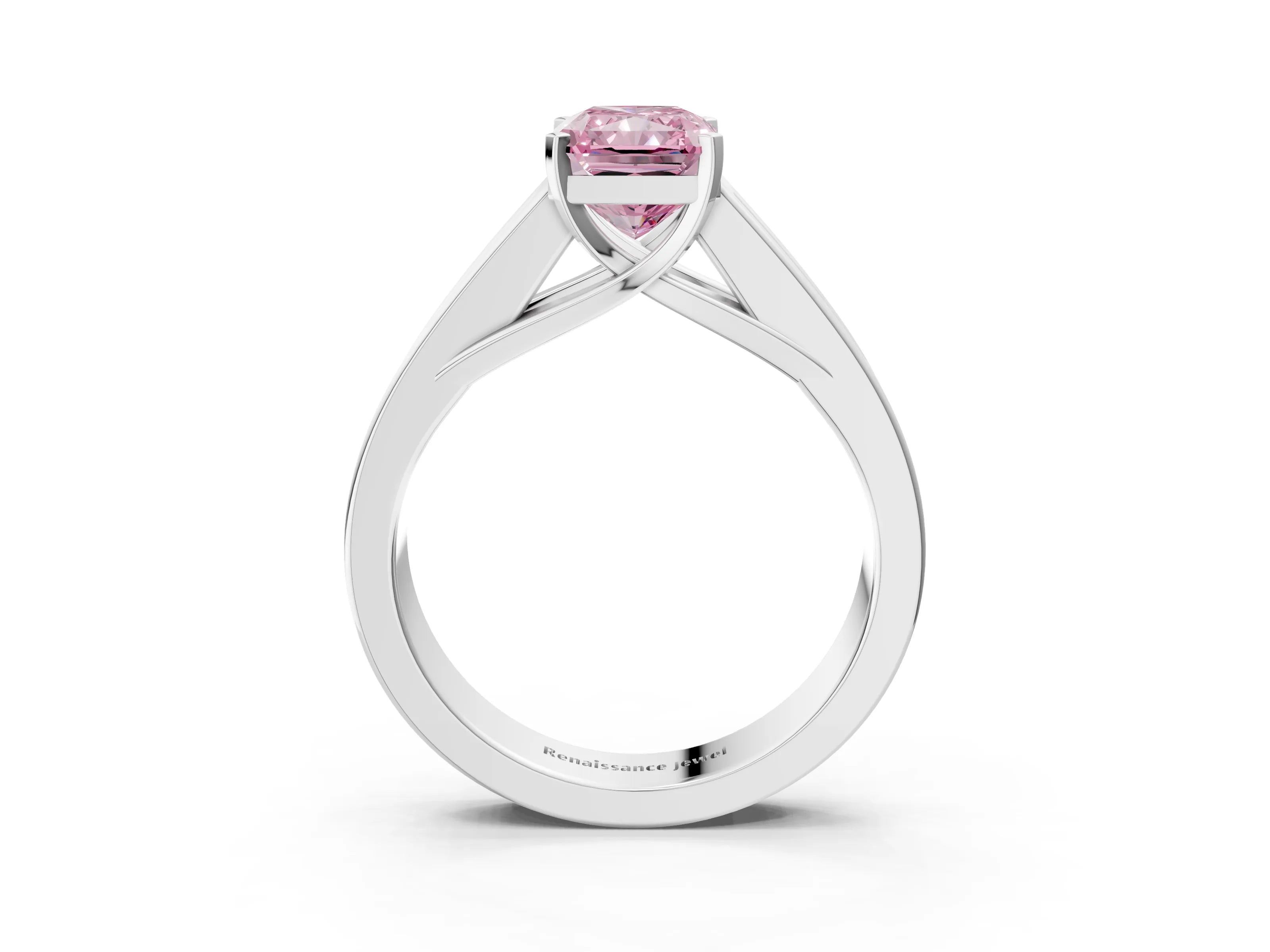 White gold Fancy Pink Radiant Cut Cut Channel Set Solitaire Ring with Four-Prong Setting_15
