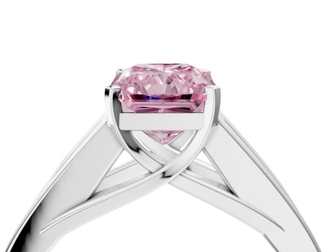 White gold Fancy Pink Radiant Cut Cut Channel Set Solitaire Ring with Four-Prong Setting_16
