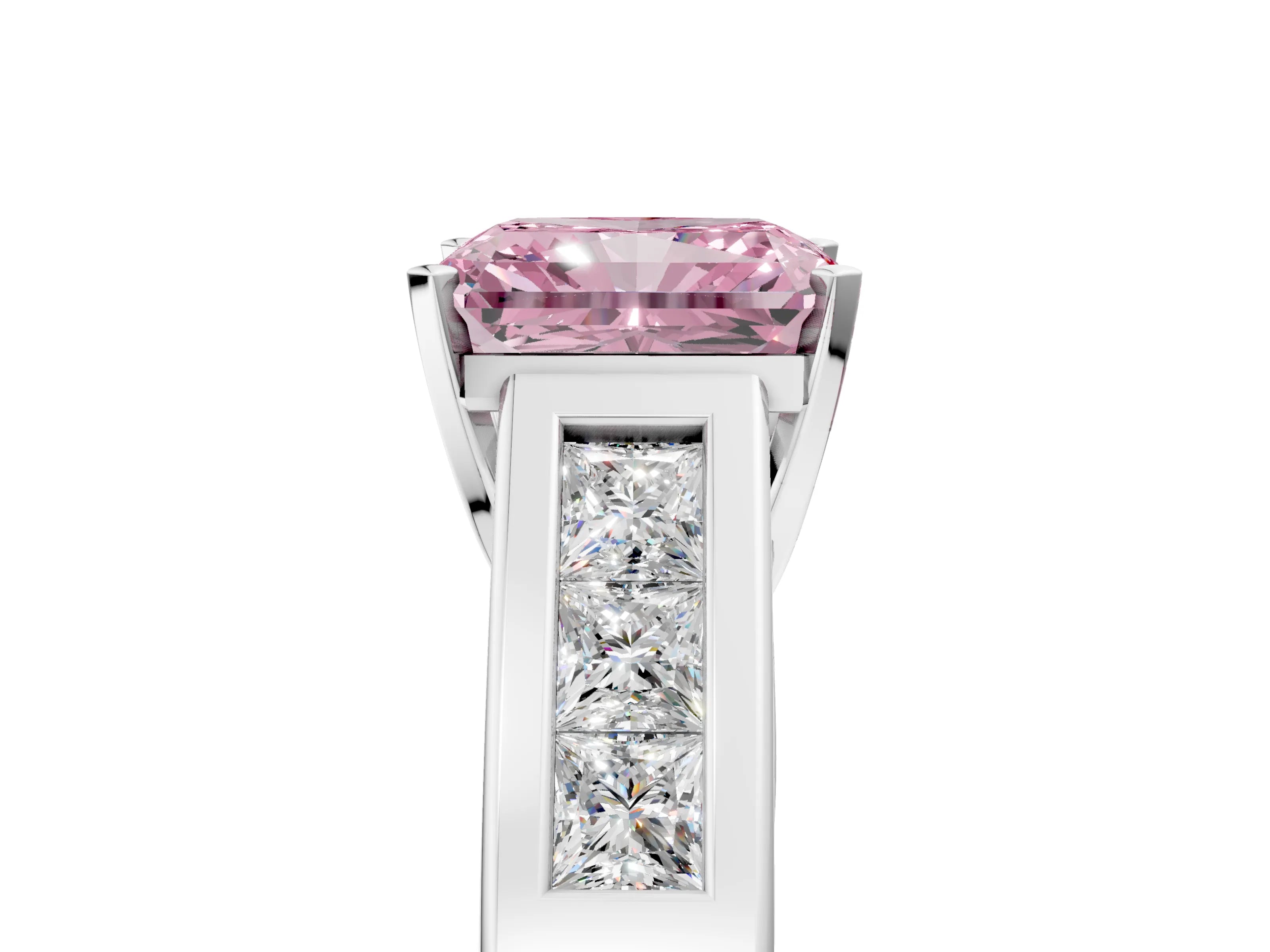 White gold Fancy Pink Radiant Cut Cut Channel Set Solitaire Ring with Four-Prong Setting_17