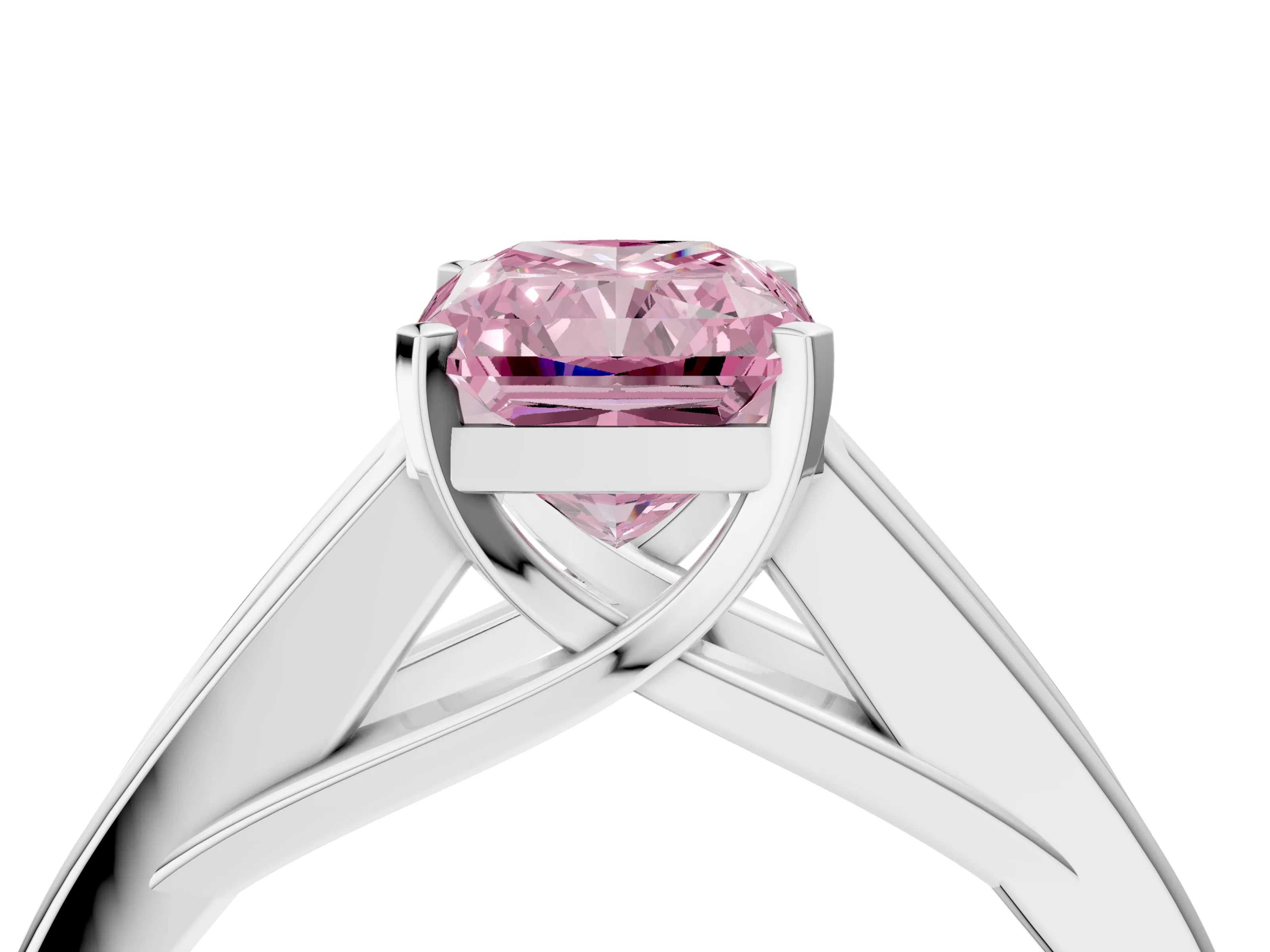 White gold Fancy Pink Radiant Cut Cut Channel Set Solitaire Ring with Four-Prong Setting_4