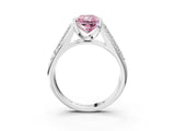 White gold Fancy Pink Radiant Cut Cut Diamond Channel Set Pave Band with Tension Prong Setting_3