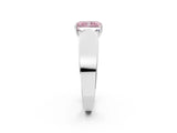 White gold Fancy Pink Radiant Cut Cut Diamond Channel Set Solitaire Ring with Four-Prong Setting_110