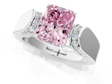 White gold Fancy Pink Radiant Cut Cut Diamond Channel Set Solitaire Ring with Four-Prong Setting_25