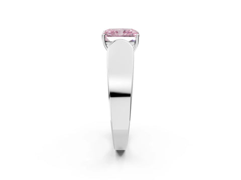 White gold Fancy Pink Radiant Cut Cut Diamond Channel Set Solitaire Ring with Four-Prong Setting_26