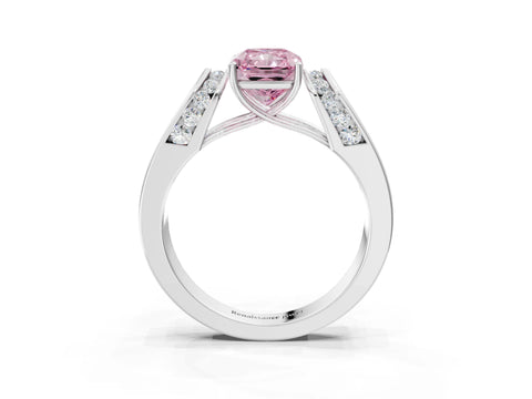 White gold Fancy Pink Radiant Cut Cut Diamond Channel Set Solitaire Ring with Four-Prong Setting_27