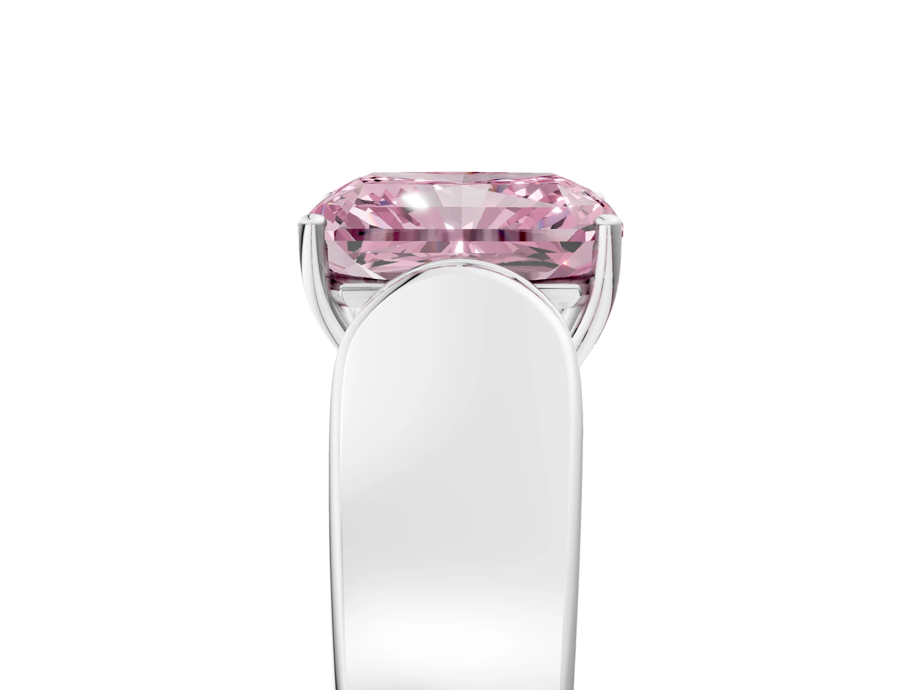 White gold Fancy Pink Radiant Cut Cut Diamond Channel Set Solitaire Ring with Four-Prong Setting_89