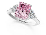 White gold Fancy Pink Radiant Cut Cut Diamond Cluster Ring with Solitaire Band and Four-Prong Setting_37