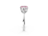 White gold Fancy Pink Radiant Cut Cut Diamond Cluster Ring with Solitaire Band and Four-Prong Setting_50
