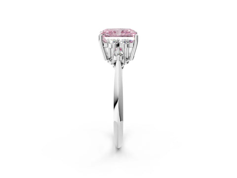 White gold Fancy Pink Radiant Cut Cut Diamond Cluster Ring with Solitaire Band and Four-Prong Setting_50