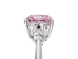 White gold Fancy Pink Radiant Cut Cut Diamond Cluster Ring with Solitaire Band and Four-Prong Setting_53