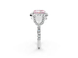 White gold Fancy Pink Radiant Cut Cut Diamond Halo Engagement Ring with Open Split Pavé Band_2