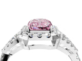 White gold Fancy Pink Radiant Cut Cut Diamond Halo Engagement Ring with Open Split Pavé Band_4