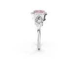 White gold Fancy Pink Radiant Cut Cut Halo Diamond Infinity Band with Four-Prong Setting_2