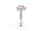 White gold Fancy Pink Radiant Cut Cut Halo Diamond Pavé Engagement Ring with Milgrain Detailing_14